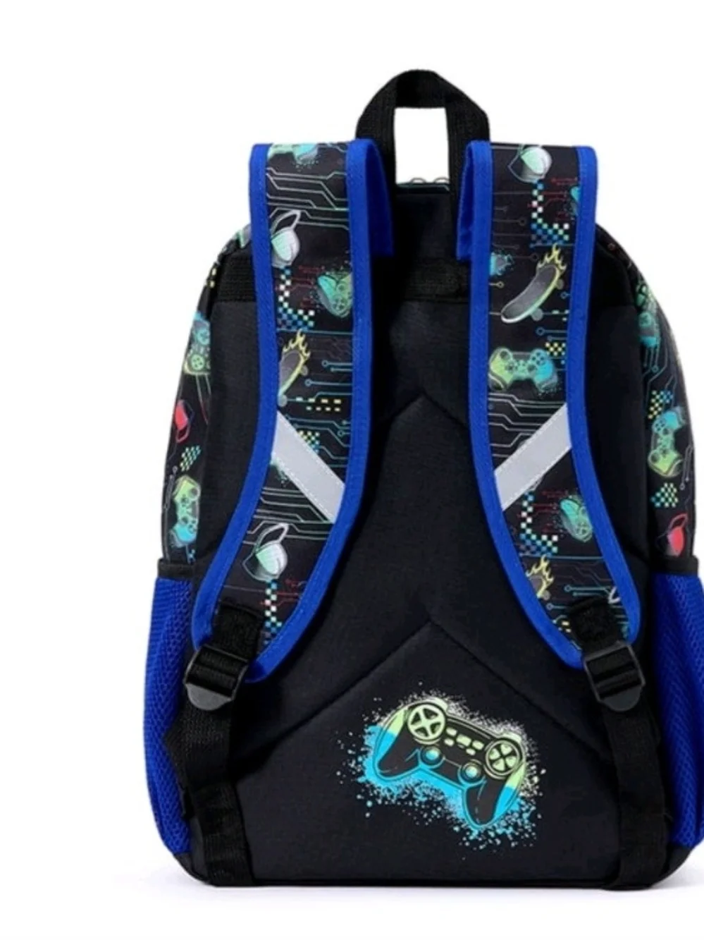Blue Gaming Controller Backpack with Headset